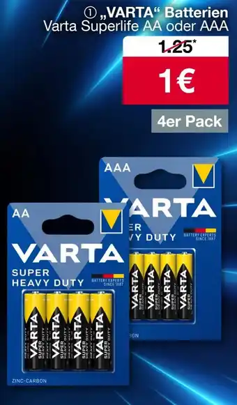 Woolworth ,,VARTA" Batterien Varta Superlife AA oder AAA Angebot