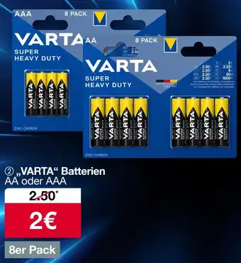 Woolworth „VARTA" Batterien AA oder AAA Angebot