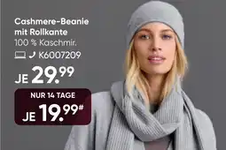 Galeria Cashmere-Beanie mit Rollkante Angebot