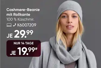 Galeria Cashmere-Beanie mit Rollkante Angebot