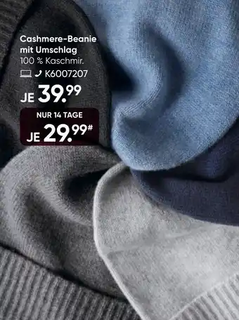 Galeria Cashmere-Beanie mit Umschlag Angebot