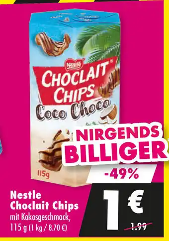 Mäc Geiz Nestle Choclait Chips mit Kokosgeschmack Angebot