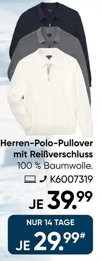 Galeria MANGUUN Herren-Polo-Pullover mit Reißverschluss Angebot