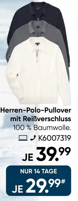 Galeria MANGUUN Herren-Polo-Pullover mit Reißverschluss Angebot