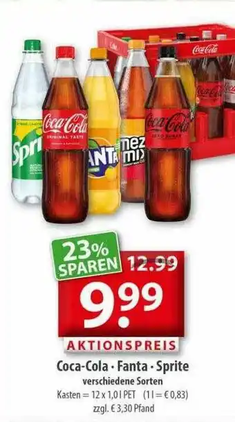 Getränkeland Coca Cola, Fanta, Sprite Angebot