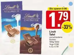 WEZ Lindt Tafel Angebot