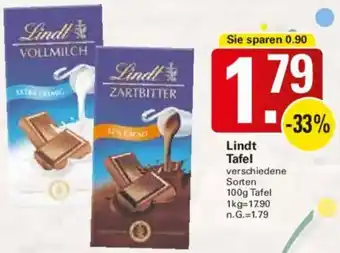 WEZ Lindt Tafel Angebot