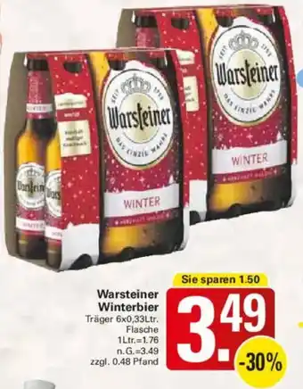 WEZ Warsteiner Winterbier Angebot