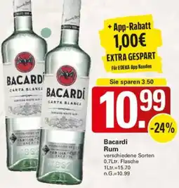 WEZ Bacardi Rum Angebot