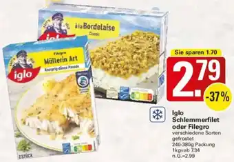 WEZ Iglo Schlemmerfilet oder Filegro Angebot
