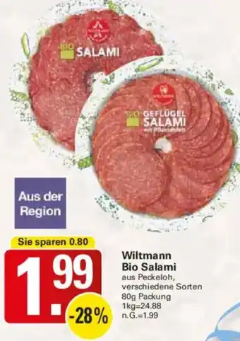 WEZ Wiltmann Bio Salami Angebot