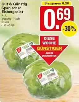 WEZ Gut & Günstig Spanischer Eisbergsalat Angebot