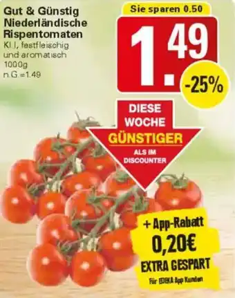 WEZ Gut & Günstig Niederländische Rispentomaten Angebot