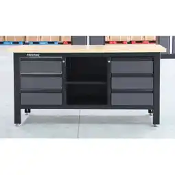 Netto Marken-Discount Feistos Werkbank Heros 3 Schwarz/Anthrazit 60x169x87cm Angebot