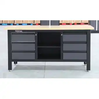 Netto Marken-Discount Feistos Werkbank Heros 3 Schwarz/Anthrazit 60x169x87cm Angebot