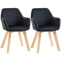 Netto Marken-Discount HOMCOM Esszimmerstuhl Samt(100% Polyester), Gummiholz Angebot