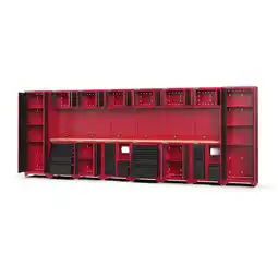 Netto Marken-Discount Feistos FEISTOS Werkstatteinrichtung Novo 6 Metall Werkstattschrank schwarz & rot 45,7x528x198cm Angebot