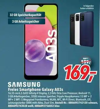 dodenhof Samsung Freies Smarthone Galaxy A03s Angebot