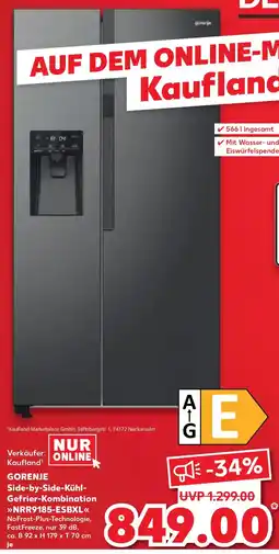 Kaufland GORENJE Side-by-Side-Kühl Gefrier-Kombination NRR9185-ESBXL Angebot