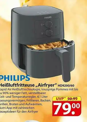 Famila Nord Ost Philips Heißluftfritteuse „airfryer“ Hd9200-60 Angebot