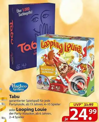 Famila Nord Ost Hasbro Gaming Tabu Oder Looping Louie Angebot