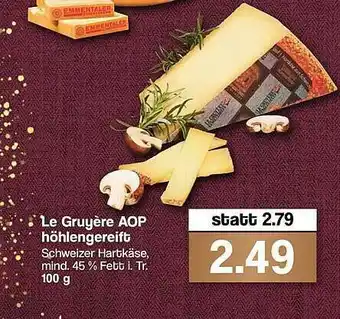 Famila Nord West Le Gruyère Aop Höhlengereift Angebot