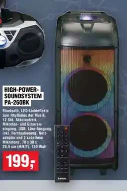 Handelshof Lenco HIGH-POWER- SOUNDSYSTEM PA-260BK Angebot