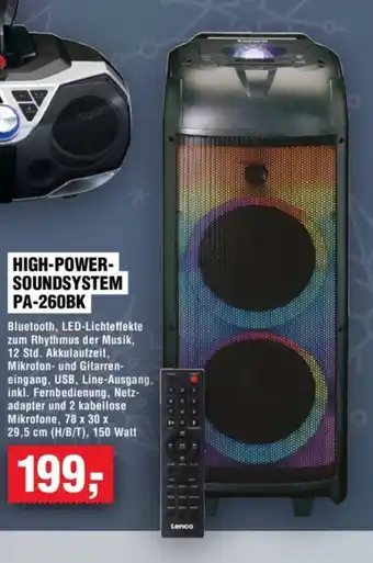 Handelshof Lenco HIGH-POWER- SOUNDSYSTEM PA-260BK Angebot