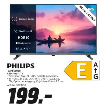 MediaMarkt Philips 32pfs6000 led smart tv Angebot