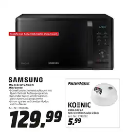 MediaMarkt Samsung mg 23 b 3515 ak/en mikrowelle Angebot