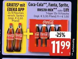 Edeka Coca-cola oder fanta oder sprite oder mezzo mix oder lift Angebot