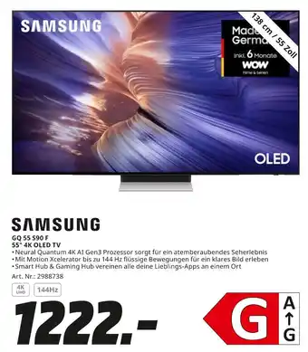 MediaMarkt Samsung gq 55 s90 f 55 4k oled tv Angebot