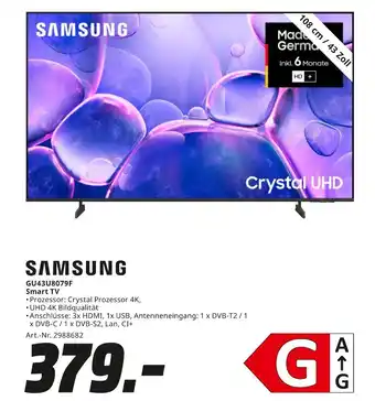 MediaMarkt Samsung gu43u8079f smart tv Angebot