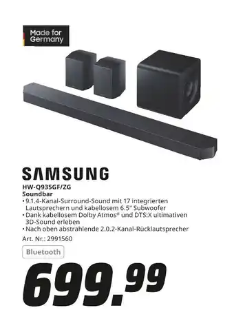 MediaMarkt Samsung hw-q935gf/zg soundbar Angebot