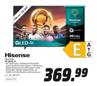 MediaMarkt Hisense 55 e 77 q 4k qled tv Angebot