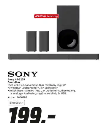 MediaMarkt Sony sony ht-s20r soundbar Angebot