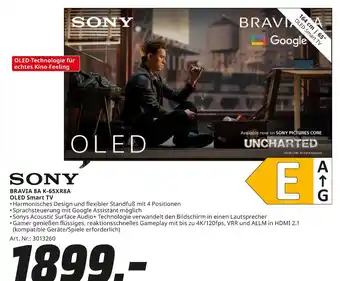 MediaMarkt Sony bravia 8a k-65xr8a oled smart tv Angebot