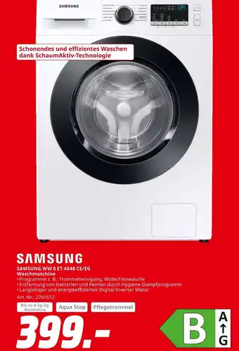 MediaMarkt Samsung ww 8 et 4048 ce/eg waschmaschine Angebot