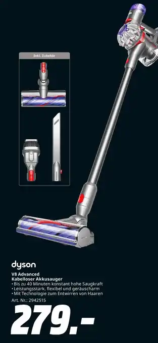 MediaMarkt Dyson v8 advanced kabelloser akkusauger Angebot