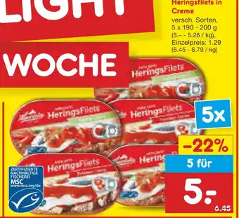 Netto Marken-Discount Heringsfilets in creme Angebot