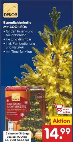 Netto Marken-Discount Dekor baumlichterkette mit 400 leds Angebot