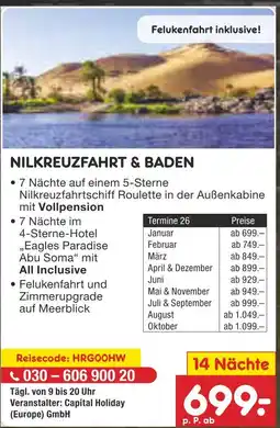 Netto Marken-Discount Nilkreuzfahrt & baden Angebot