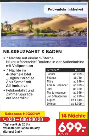 Netto Marken-Discount Nilkreuzfahrt & baden Angebot