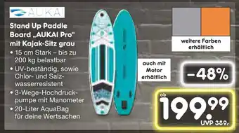 Netto Marken-Discount Aukai stand up paddle board „aukai pro“ mit kajak-sitz grau Angebot