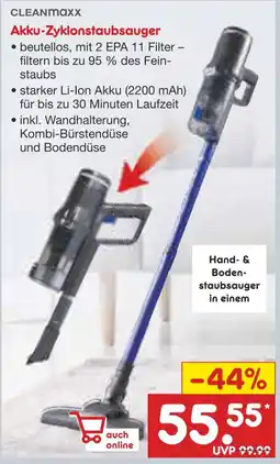 Netto Marken-Discount Cleanmaxx akku-zyklonstaubsauger Angebot