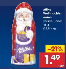 Netto Marken-Discount Milka weihnachtsmann Angebot