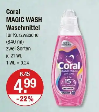 V Markt Coral magic wash waschmittel Angebot