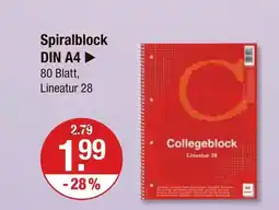 V Markt Spiralblock din a4 Angebot