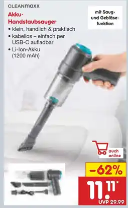 Netto Marken-Discount Cleanmaxx akku-handstaubsauger Angebot