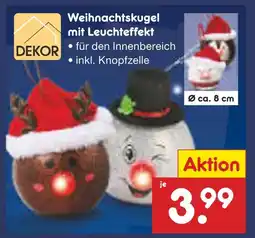 Netto Marken-Discount Dekor weihnachtskugel mit leuchteffekt Angebot